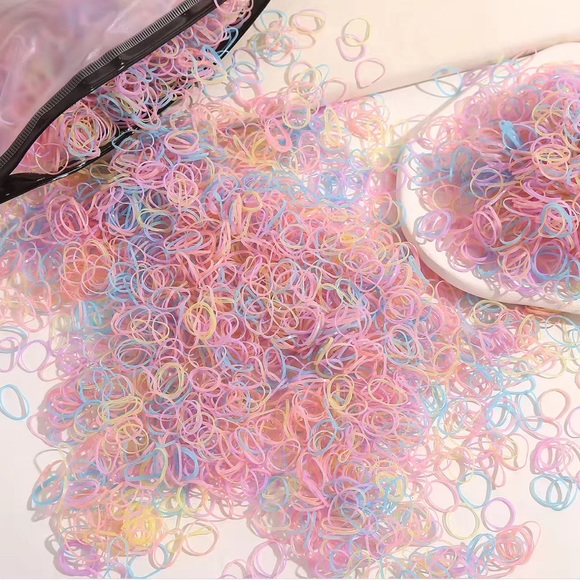 Disposable Mini Hair Colorful Rubberbands Set with Zipper Bag - Picture 3 of 6